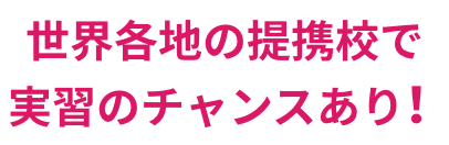 世界各地の提携校で実習のチャンスあり！